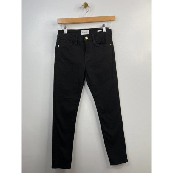 Frame Le Color Cropped Mid Rise Women's Denim Jeans Film Noir Size: 26 NWOT - Picture 2 of 10